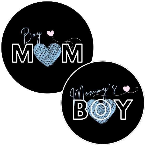 BOY MOM BLACK LOGO PAIR