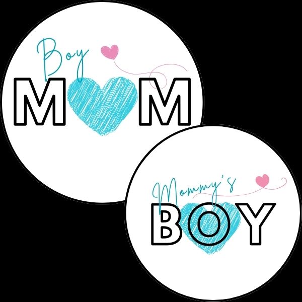 BOY MOM WHITE LOGO PAIR