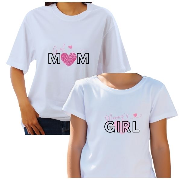GIRL MOM WHITE ROUND PAIR