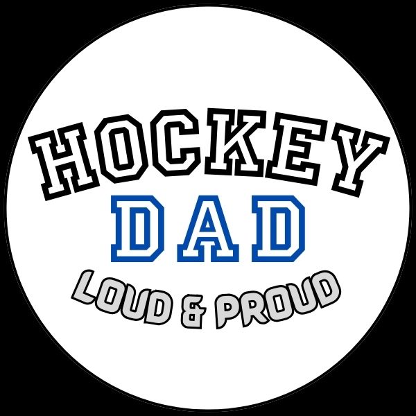 HOCKEY DAD LOUD PROUD WHITE LOGO