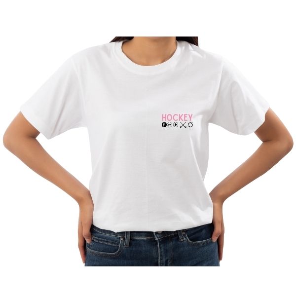 HOCKEY ESPHR WHITE PINK ROUND FRONT