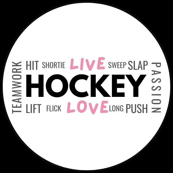 HOCKEY LIVE LOVE PINK WHITE LOGO