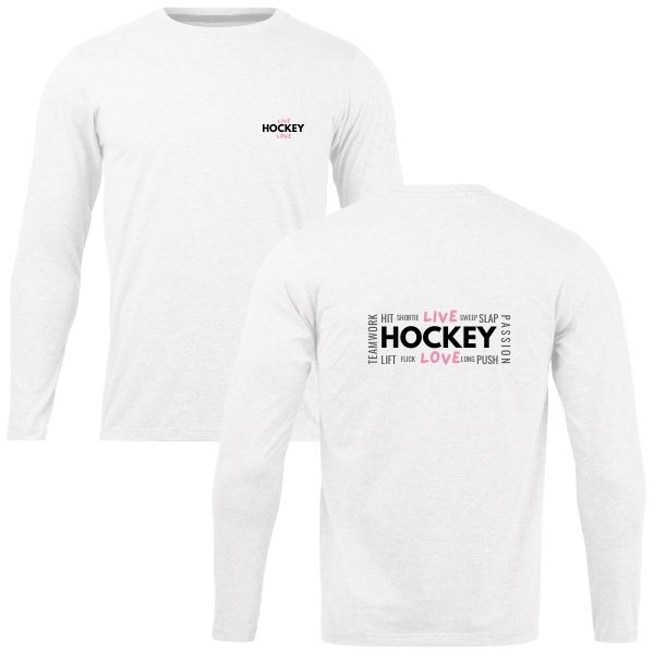 HOCKEY LIVE LOVE PINK WHITE LONG SLEEVE PAIR