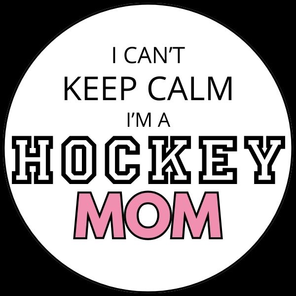 HOCKEY MOM KEEP CALM WHITE LOGO