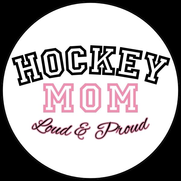 HOCKEY MOM LOUD PROUD WHITE LOGO