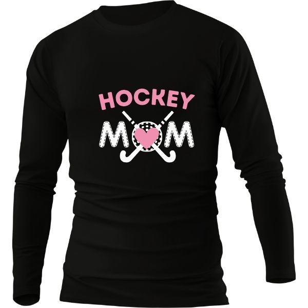 HOCKEY MOM STICKS BLACK LONG SLEEVE