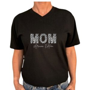 Grey Leopard Print Mom T-Shirt