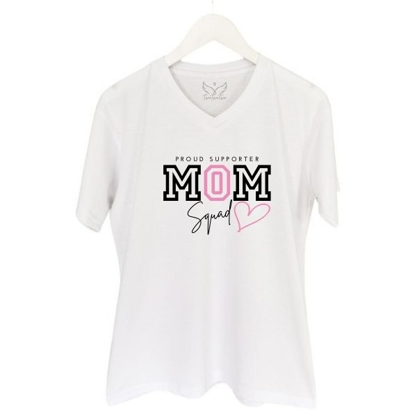 MOM SQUAD PROUD SUPPORTER WHITE V