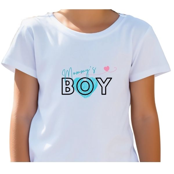 MOMMYS BOY WHITE ROUND
