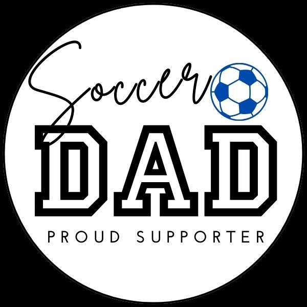 SOCCER DAD PROUD SUPPORTER WHITE LOGO