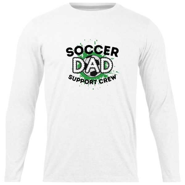 SOCCER DAD SUPPORT CREW WHITE LONG SLEEVE