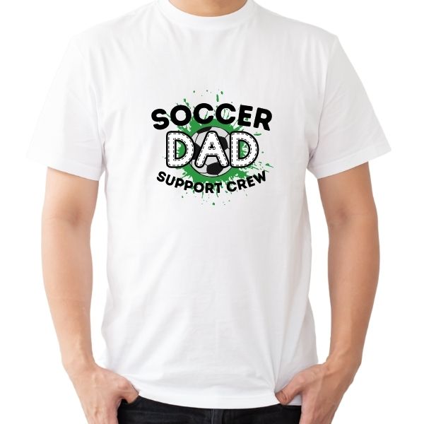 SOCCER DAD SUPPORT CREW WHITE ROUND