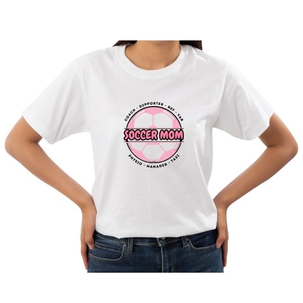 SOCCER MOM BALL WHITE ROUND