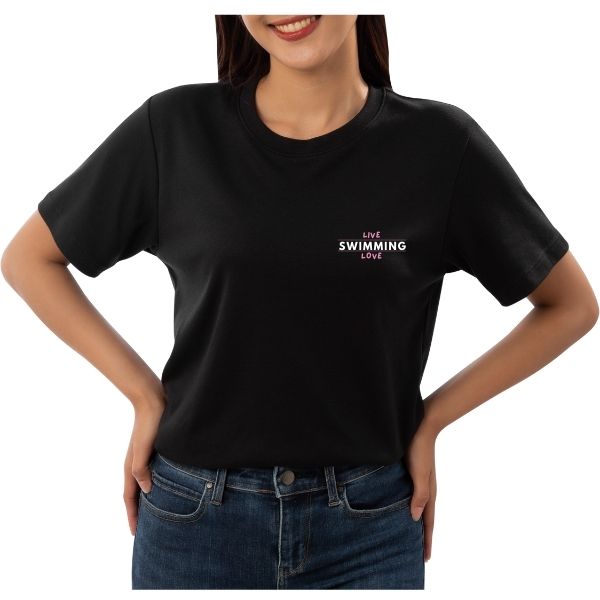 SWIM LIVE LOVE BLACK ROUND FRONT (2)