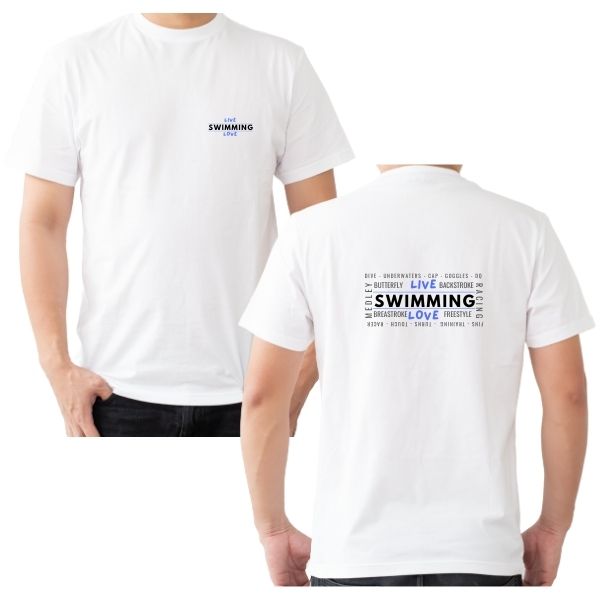 SWIM LIVE LOVE BLUE WHITE ROUND PAIR