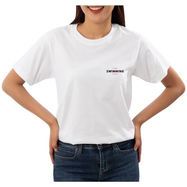 SWIM LIVE LOVE WHITE ROUND FRONT