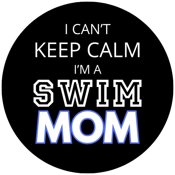 SWIM MOM KEEP CALM BLACK LOGO