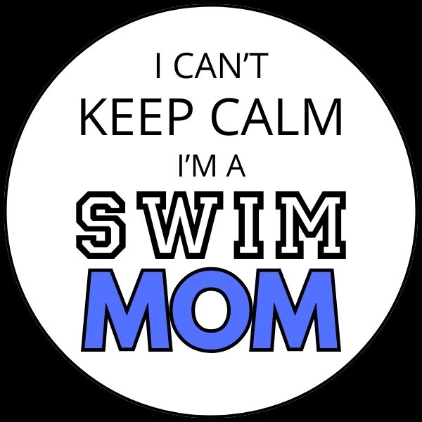 SWIM MOM KEEP CALM WHITE LOGO