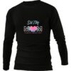 SWIM MOM SORRY NOT SORRY BLACK LONG SLEEVE