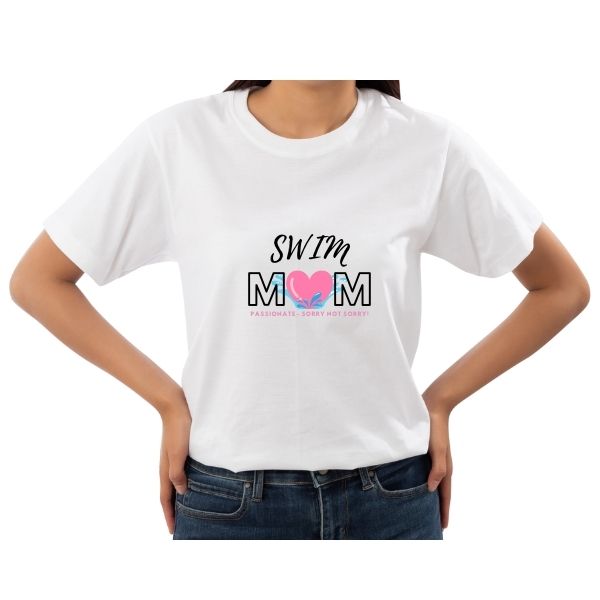 SWIM MOM SORRY NOT SORRY WHITE ROUND