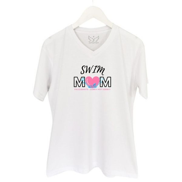 SWIM MOM SORRY NOT SORRY WHITE V