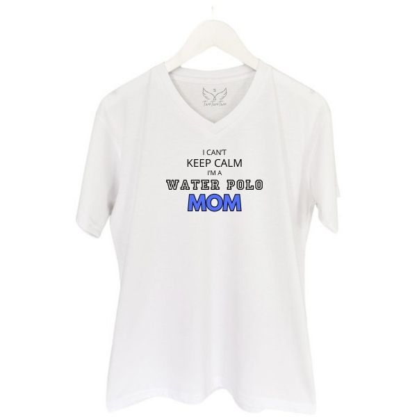 WATERPOLO MOM KEEP CALM WHITE V
