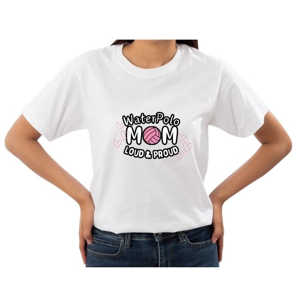 WATERPOLO MOM LOUD PROUD WHITE ROUND