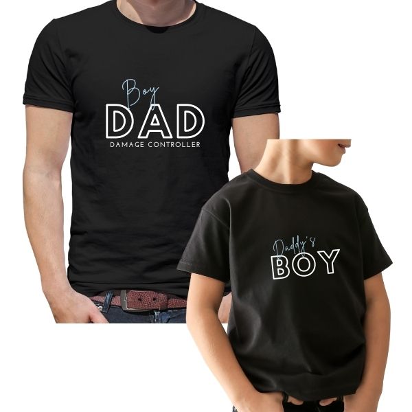 BOY DAD DADDYS BOY BLACK PAIR