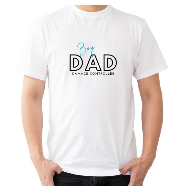 BOY DAD WHTE ROUND