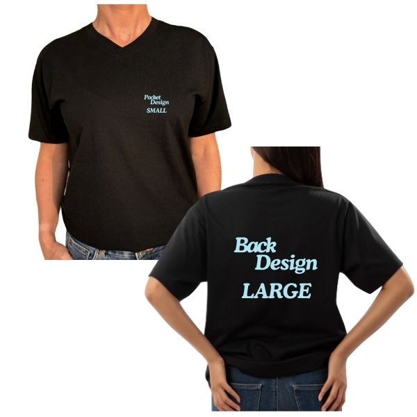 CUSTOM BLACK V POCKET LARGE ON BACK