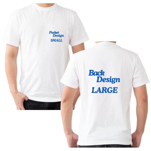 CUSTOM WHITE ROUND POCKET LARGE ON BACK