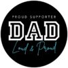 DAD PROUD SUPPORTER ON BLACK LOGO