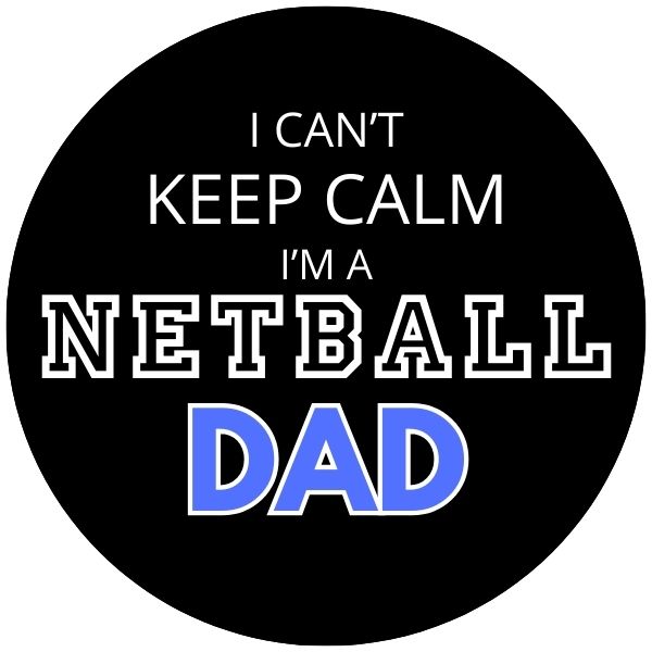 NETBALL DAD KEEP CALM BLACK LOGO