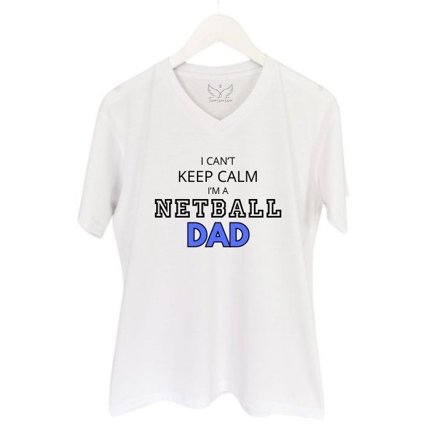 NETBALL DAD KEEP CALM WHITE V