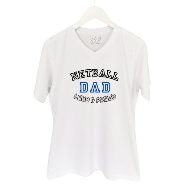 NETBALL DAD LOUD PROUD WHITE V