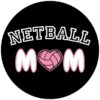 NETBALL MOM HEART BALL VARSITY BLACK LOGO