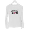 NETBALL MOM HEART BALL VARSITY WHITE LONG
