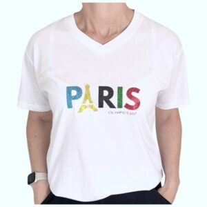 Paris Olympics Glitter T-Shirt Ladies White