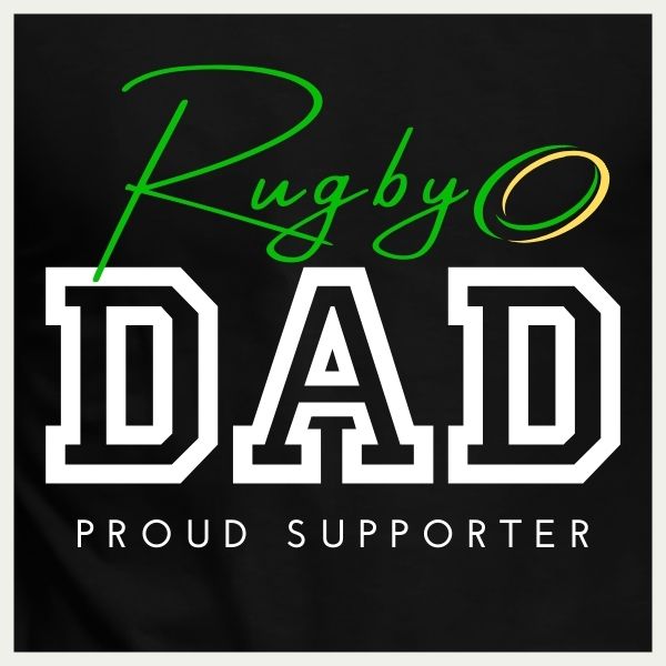 RUGBY DAD PROUD SUPPORTER BLACK LOGO
