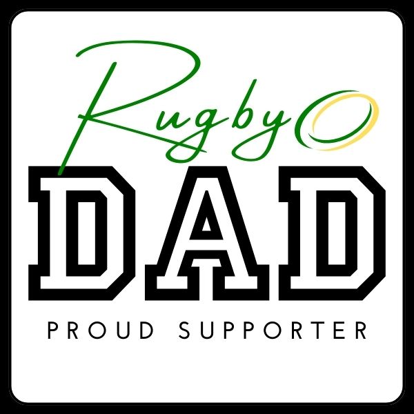 RUGBY DAD PROUD SUPPORTER WHITE LOGO