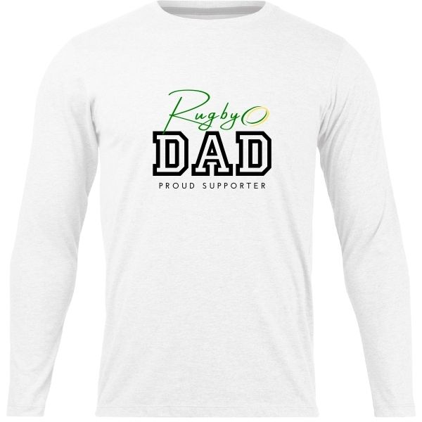 RUGBY DAD PROUD SUPPORTER WHITE LONG