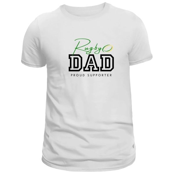RUGBY DAD PROUD SUPPORTER WHITE ROUND
