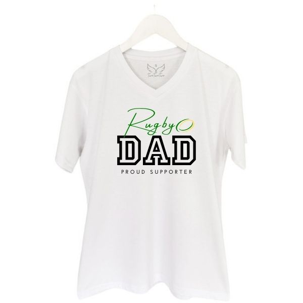 RUGBY DAD PROUD SUPPORTER WHITE V