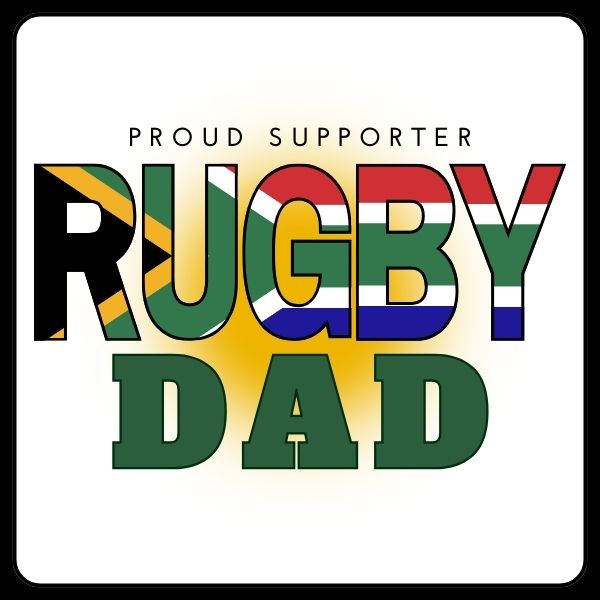 RUGBY DAD SA FLAG WHITE LOGO