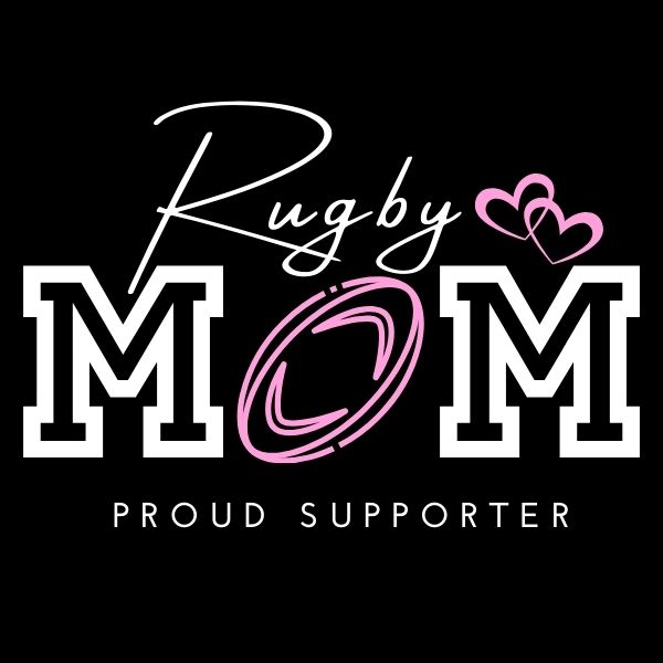 RUGBY MOM PROUD SUPPORTER BLACK LOGO